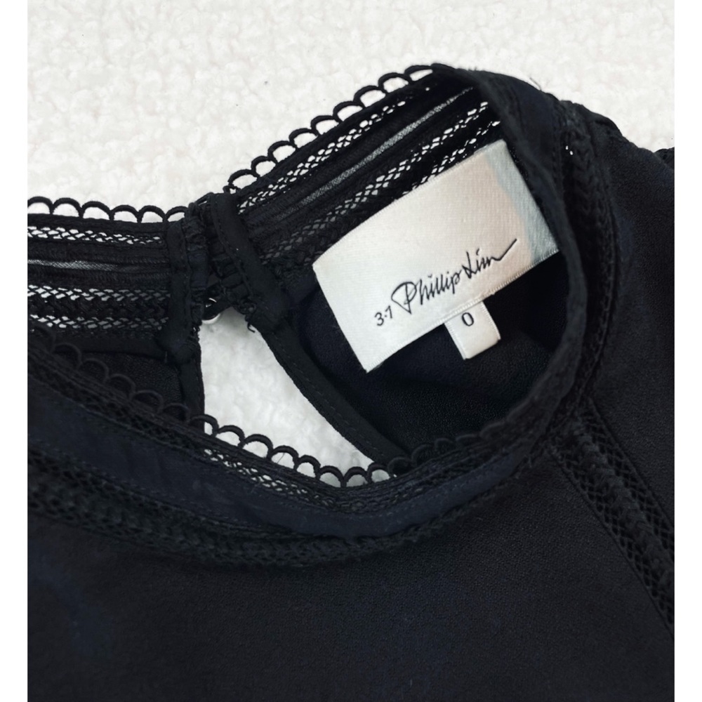 3.1 PHILLIP LIM • Black Cutout Long Sleeve Blouse, 0 - Picture 15 of 16